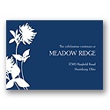 Floral Silhouette -- Blue Reception Card