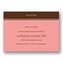 Scrolling Monogram -- Coral Reception Card