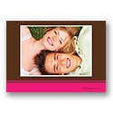 Scrolling Monogram -- Pink Photo Thank You Card
