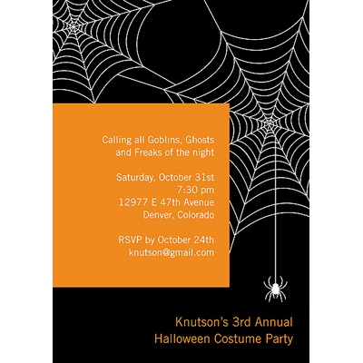 Spooky Spider -- Halloween Invitation