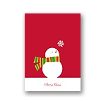 Snowman and Stripes -- Christmas Thank You Card