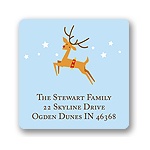 Baby Reindeer -- Blue Address Label