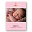 Baby Reindeer -- Pink Winter Birth Announcement