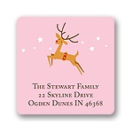 Baby Reindeer -- Pink Address Label