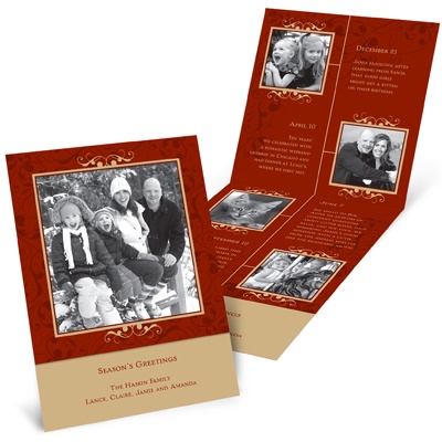 Filigree -- Red Photo Timeline Card