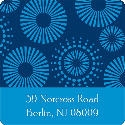 Circles of Fun -- Blue Address Label