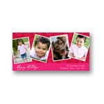 Four Fun -- Pink Photo Holiday Card
