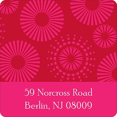Circles of Fun -- Pink Address Label
