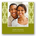 Diamond Damask -- Green Holiday Photo Card