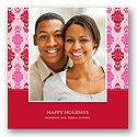 Diamond Damask -- Pink Holiday Photo Card