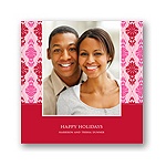 Diamond Damask in Pink -- Christmas Photo Cards