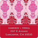Diamond Damask -- Pink Address Label