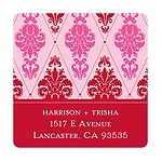 Diamond Damask -- Pink Address Label