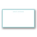Slim Border -- Aqua Personalized Note Card