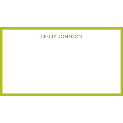 Slim Border -- Olive Personal Stationery