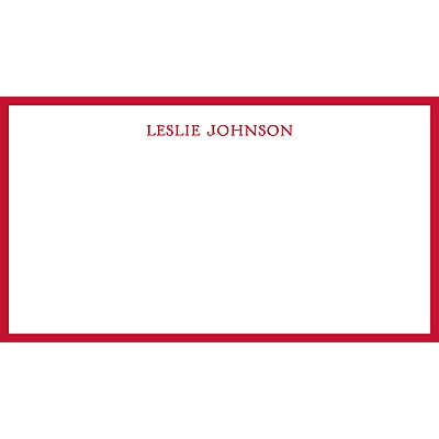 Slim Border -- Merlot Personalized Note Card