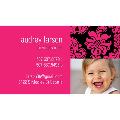 Elegant Damask -- Pink Mommy Card