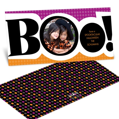 Boo! -- Ebony Halloween Photo Card