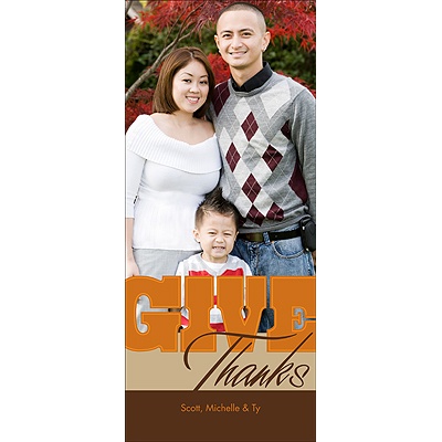 THE GOLDEN TICKET -- BOY PHOTO BIRTH ANNOUNCEMENT, 2in. x 4in. Folded Holiday Card