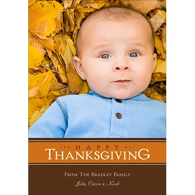 Thankful Stripes -- Photo Thanksgiving Card