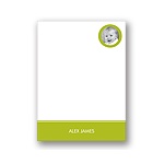 Circle Photo -- Green Personalized Note Card