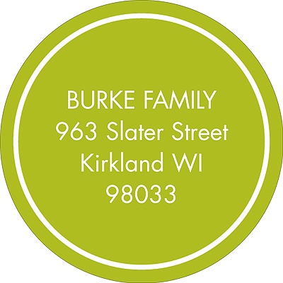 Solid Circle -- Green Address Label