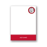 Circle Photo -- Red Personalized Note Card