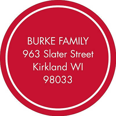 Solid Circle -- Red Address Label