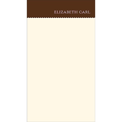 Scalloped -- Brown Personalized Note Card