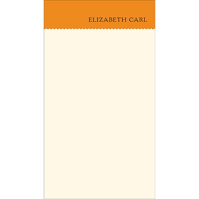 Scalloped -- Orange Personalized Note Card