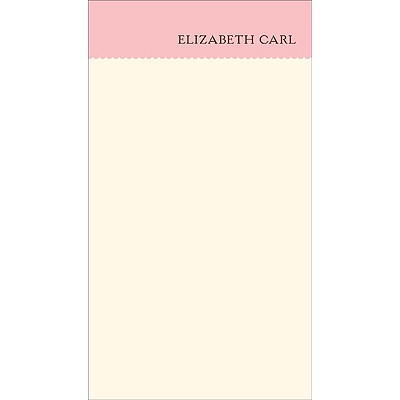 Scalloped -- Pink Personalized Note Card
