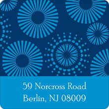 Circles of Fun -- Blue Address Label