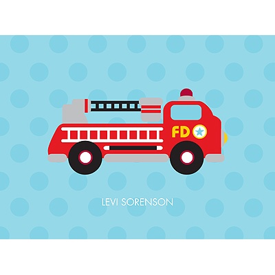 Fire Truck Fun -- Personalized Note Card