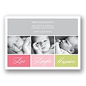 Love Squared -- Girl Photo Birth Announcement