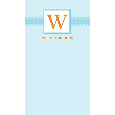 Tied with Love -- Blue Personalized Note Card