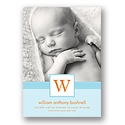 Tied with Love -- Blue Photo Birth Announcement