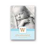 Tied with Love -- Blue Photo Birth Announcement