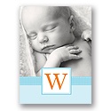 Tied with Love -- Blue Folded Personalized Note Card
