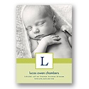 Tied with Love -- Green Photo Birth Announcement