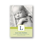 Tied with Love -- Green Photo Birth Announcement