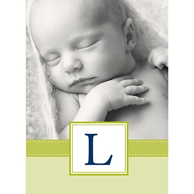 Tied with Love -- Green Folded Personalized Note Card
