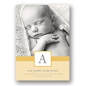 Tied with Love -- Yellow Photo Birth Announcement
