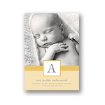 Tied with Love -- Yellow Photo Birth Announcement