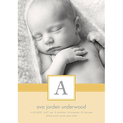 THE GOLDEN TICKET -- BOY PHOTO BIRTH ANNOUNCEMENT, 2in. x 4in. Folded Holiday Card