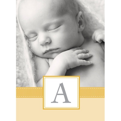 Tied with Love -- Yellow Folded Personalized Note Card