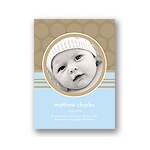 Soft Circles -- Blue Photo Birth Announcements