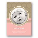 Soft Circles -- Pink Photo Birth Announcement