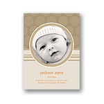 Soft Circles -- Tan Photo Birth Announcements