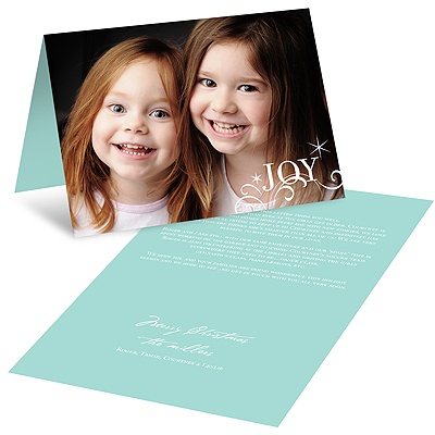 Horizontal Sparkling Holiday Letter -- Holiday Photo Cards