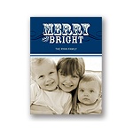Simply Merry in Blue -- Holiday Photo Cards